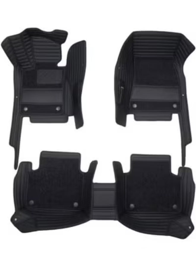 9D Premium Leather Car Floor Mats - Dual Layer Full Coverage Floor Liners - All-Weather Waterproof & Anti-Slip Protection for Daily Use - Image 1