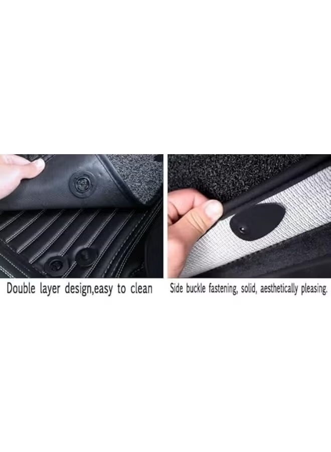 9D Premium Leather Car Floor Mats - Dual Layer Full Coverage Floor Liners - All-Weather Waterproof & Anti-Slip Protection for Daily Use - Image 2