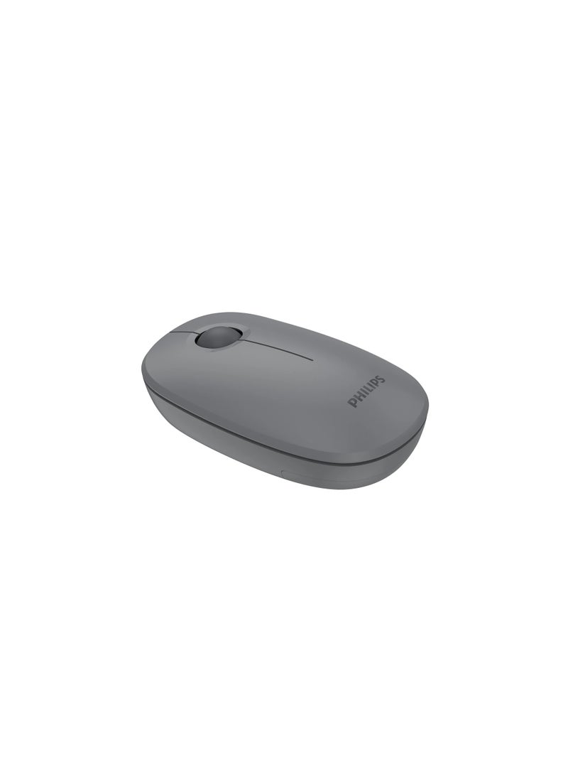 PHILIPS Wireless Mouse,2.4GHz Quiet Mouse with USB Receiver,Ergonomic Optical Computer Mice,1600 DPI,Portable and Durable Computer Mouse with 12-Months Battery Life for PC/Mac/Laptop – grey Grey - Image 2