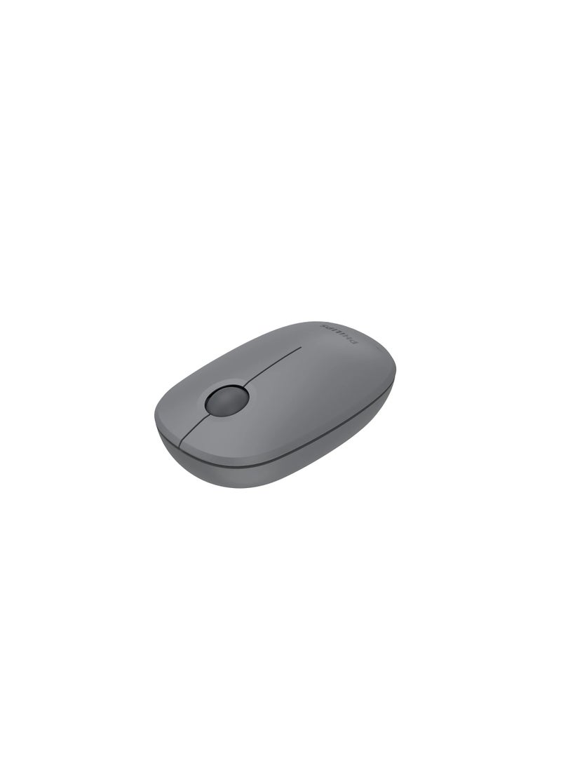 PHILIPS Wireless Mouse,2.4GHz Quiet Mouse with USB Receiver,Ergonomic Optical Computer Mice,1600 DPI,Portable and Durable Computer Mouse with 12-Months Battery Life for PC/Mac/Laptop – grey Grey - Image 3