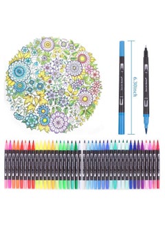 BP 100-Piece Watercolour Fine Liner Dual Tip Brush Pen Set Multicolour  - Image 4
