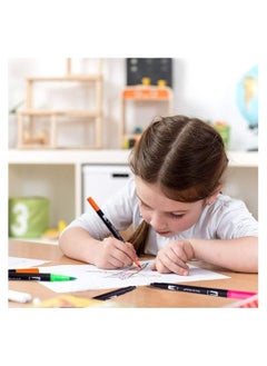 BP 100-Piece Watercolour Fine Liner Dual Tip Brush Pen Set Multicolour  - Image 5
