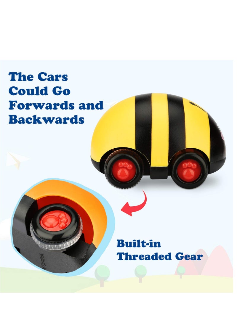 Excefore Animals Toys Cars Friction Powered Vehicle Play Push and Go Back and Forth Car Toys Party Gifts Stocking Fillers for Toddlers Kids Boys Girls Age 3+ Years Old (4 Packs) - Image 3