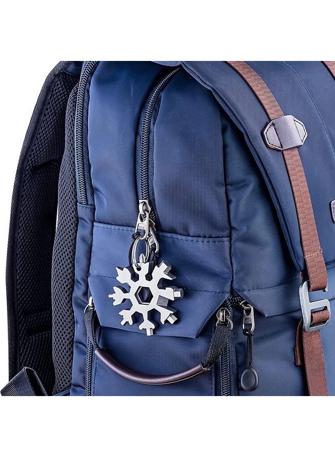Silvery 18 in 1 Snowflake Multi Tool Portable Bottle Opener Wrench - Image 4