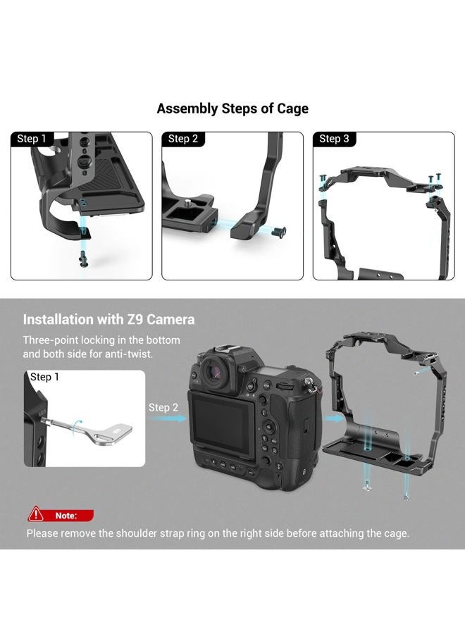SmallRig Z9 Camera Cage for Nikon Z9, Aluminum Alloy Camera Video Cage Film Movie Making Cage with Shoe Mount 3195 - Image 2