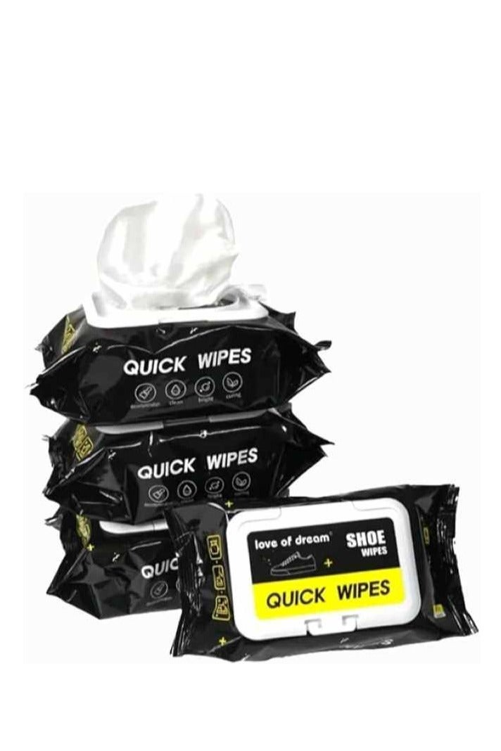 love of dream Shoe wipes 4 Pack 120 Pcs Sneaker Wipes Cleaner Quick Wipes for men and women Disposable Travel Portable Removes Dirt,Shoe cleaner Product, Natural, - Image 1