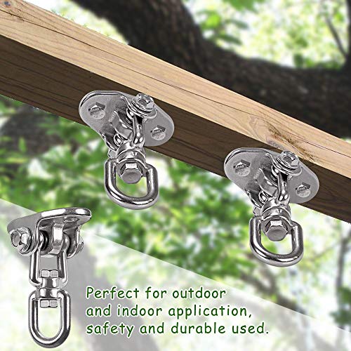 IOH Set of 2 Heavy Duty Swing Hangers Stainless Steel 304, Double Protection Design,【2200 lb Capacity】 360° Rotation, Playground Porch Yoga Seat Trapeze, Hammock Chair, Swing Set Indoor Outdoor - Image 2