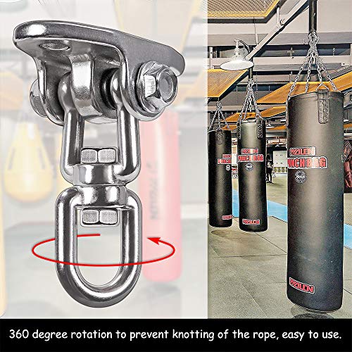 IOH Set of 2 Heavy Duty Swing Hangers Stainless Steel 304, Double Protection Design,【2200 lb Capacity】 360° Rotation, Playground Porch Yoga Seat Trapeze, Hammock Chair, Swing Set Indoor Outdoor - Image 3