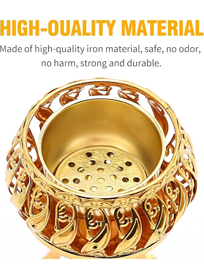 erorex Metal Incense Burner Bakhoor Burner Incense Censer Antique Arabic Incense Burner Meditation Yoga Spa Room Decor Pot Metal Candlestick For Yoga Spa Aromatherapy - Image 3