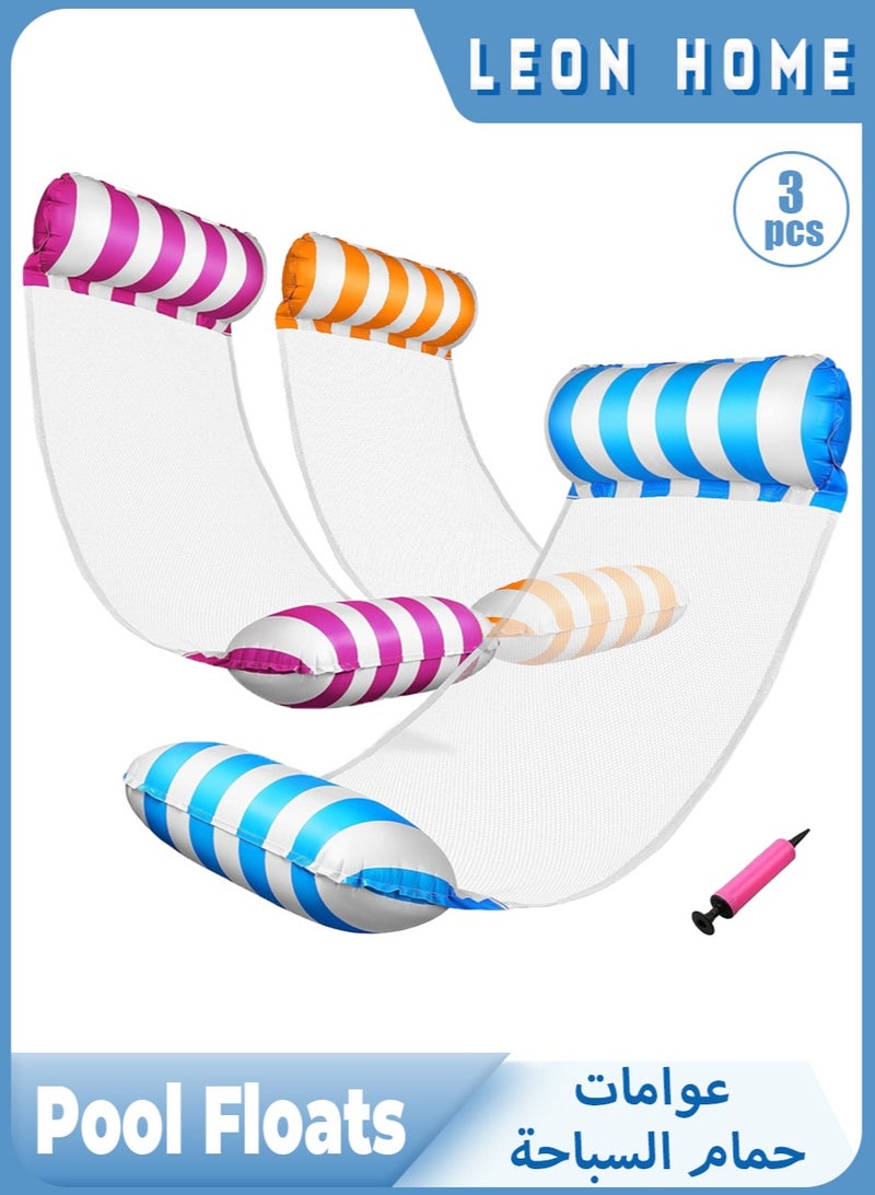 Leon Home 3 Pcs Pool Floats with Air Pumps, Multi-Purpose Swimming Inflatable Pool Floats, Pool Float & Water Hammock for Swimming - Image 1