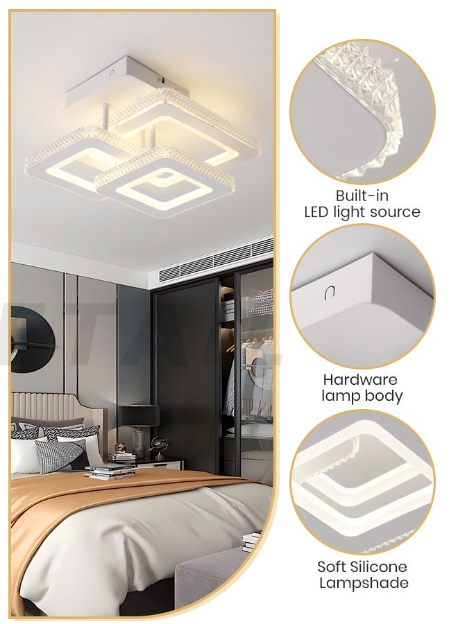 YATAI LIGHTING Modern LED Ceiling Light, 3-Square Design, 35W Flush Mount with Remote Control, Dimmable 3000K-6000K Lighting, White Acrylic Fixture for Bedroom, Living Room, and Dining Area (10-15㎡) - Image 4