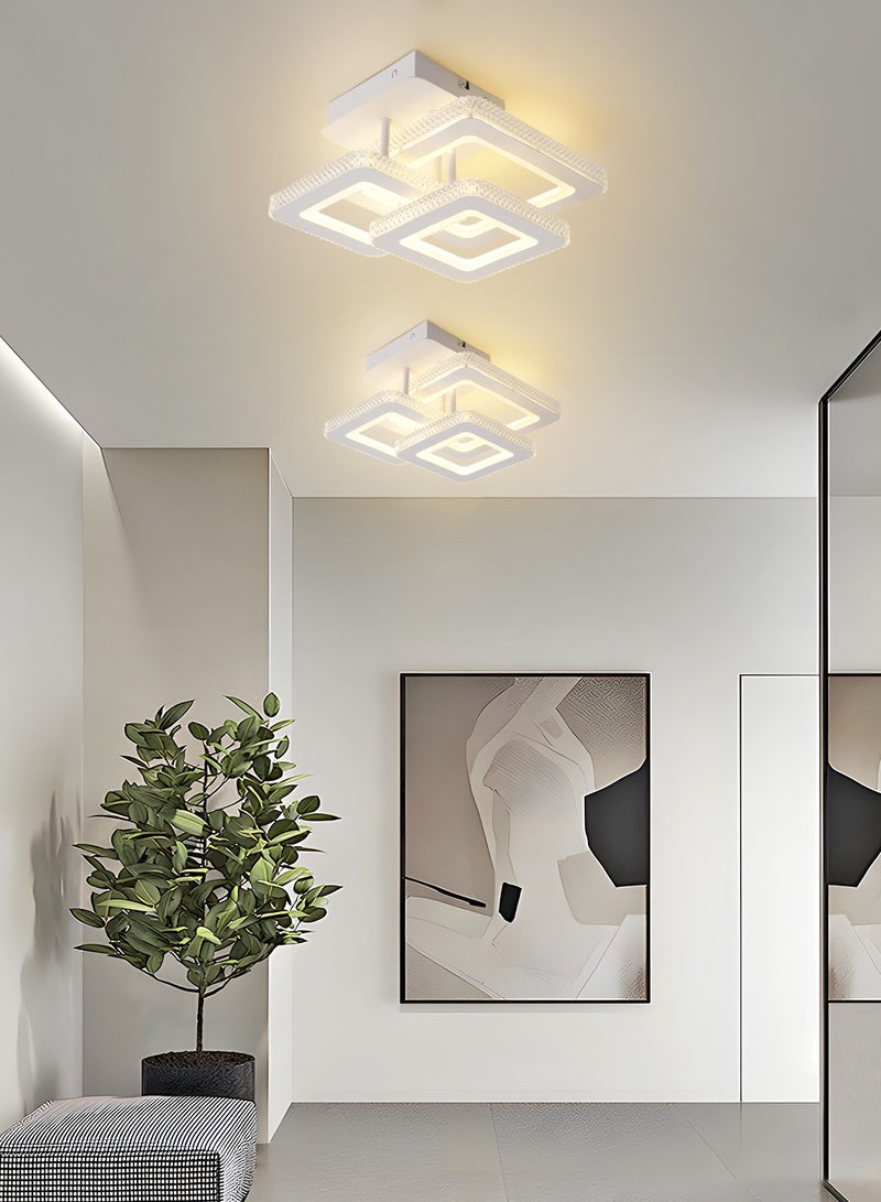 YATAI LIGHTING Modern LED Ceiling Light, 3-Square Design, 35W Flush Mount with Remote Control, Dimmable 3000K-6000K Lighting, White Acrylic Fixture for Bedroom, Living Room, and Dining Area (10-15㎡) - Image 5