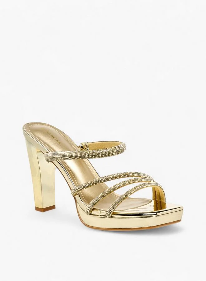 Flora Bella By Shoexpress Womens Embellished Block Heel Sandals