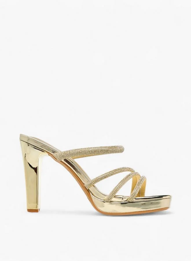 Flora Bella By Shoexpress Womens Embellished Block Heel Sandals