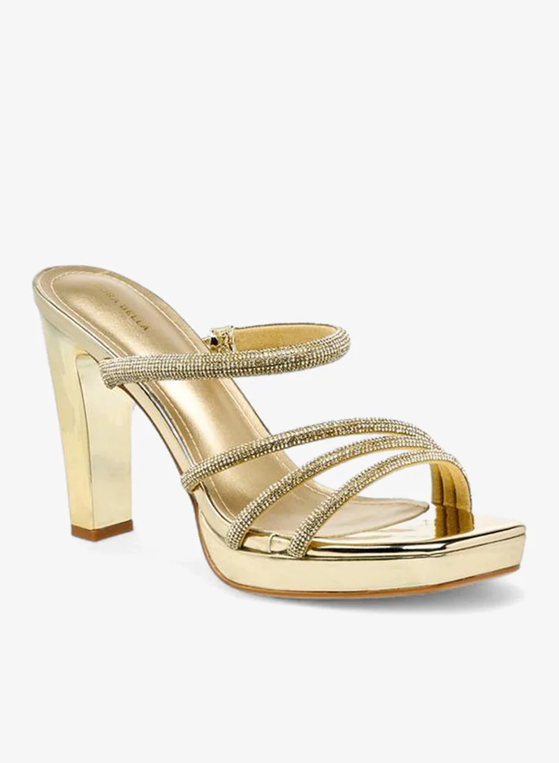 Flora Bella By Shoexpress Womens Embellished Block Heel Sandals