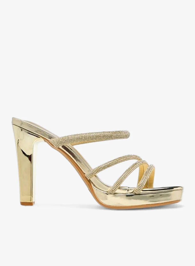Flora Bella By Shoexpress Womens Embellished Block Heel Sandals