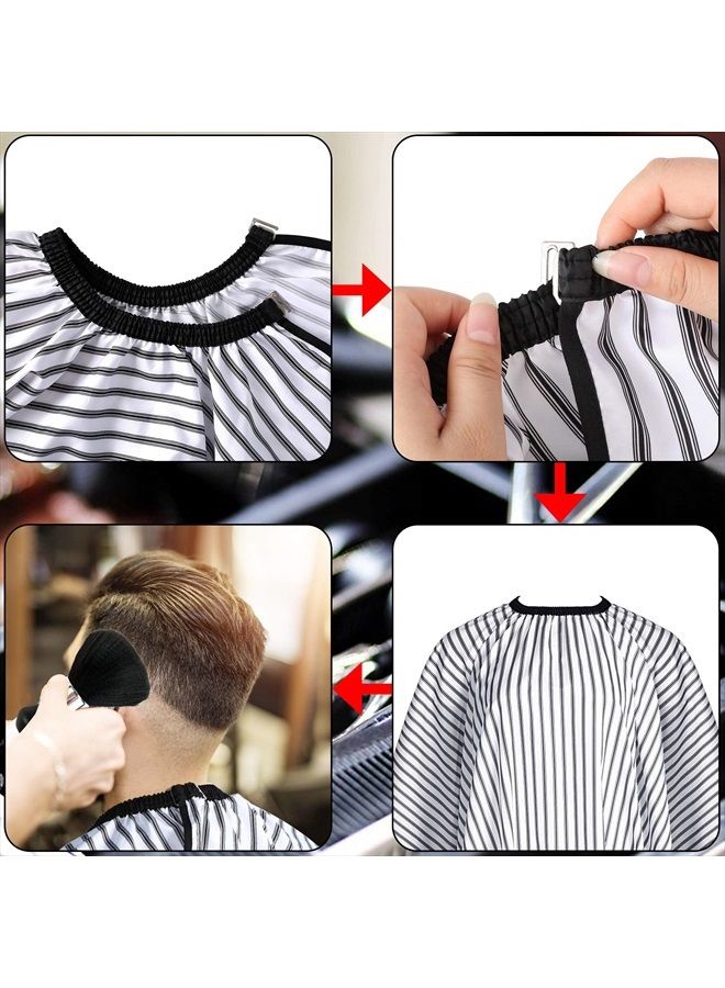 FEBSNOW Professional Hair Cutting Cape with Neck Duster Brush, Salon Barber Cape, Hair Cutting Accessories (Stripe)… - Image 5