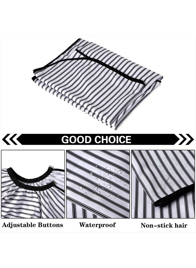 FEBSNOW Professional Hair Cutting Cape with Neck Duster Brush, Salon Barber Cape, Hair Cutting Accessories (Stripe)… - Image 3