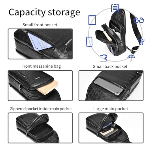 FAFIGER men crossbody bags Chest Bag for Men, shoulder bag for men, Unisex Tactical Messenger Bag, Durable Outdoor Travel Accessory - Image 5
