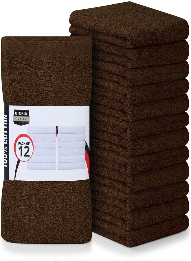 Utopia Towels Kitchen Bar Mops Towels, Pack of 12 Towels - 16 x 19 Inches, 100% Cotton Super Absorbent Brown Bar Towels, Multi-Purpose Cleaning Towels for Home and Kitchen Bars - Image 1