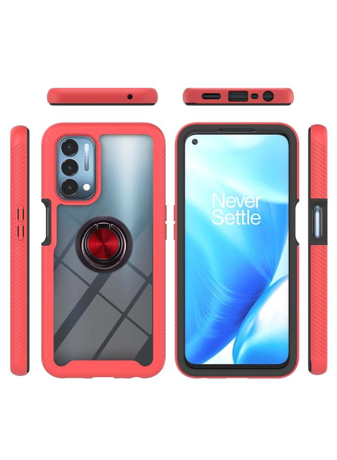 S-TOP Case For OnePlus Nord N200 5G Starry Sky Solid Color Series Shockproof PC + TPU Protective Case with Ring Holder & Magnetic Function - Image 2