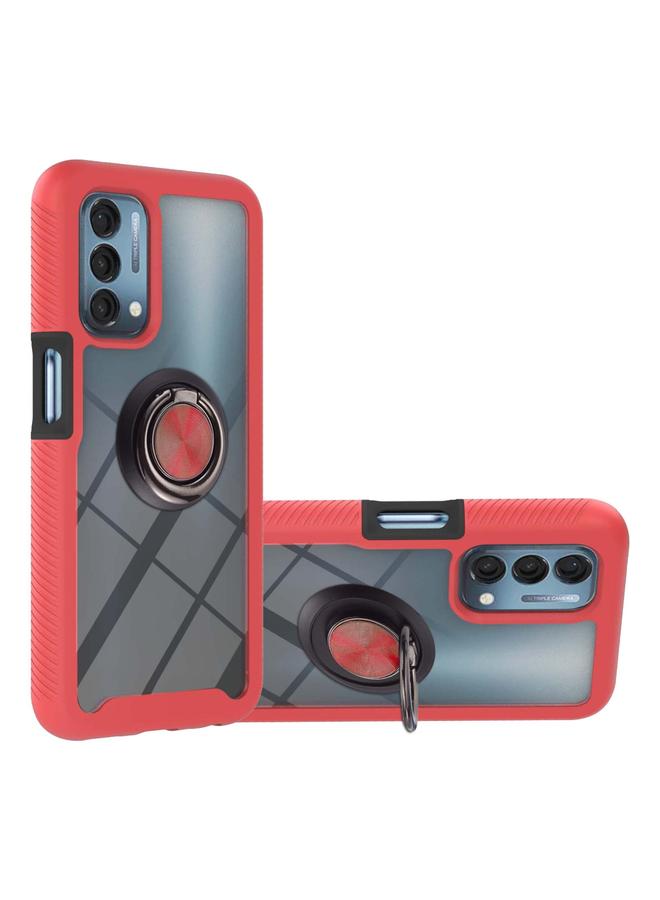 S-TOP Case For OnePlus Nord N200 5G Starry Sky Solid Color Series Shockproof PC + TPU Protective Case with Ring Holder & Magnetic Function - Image 1