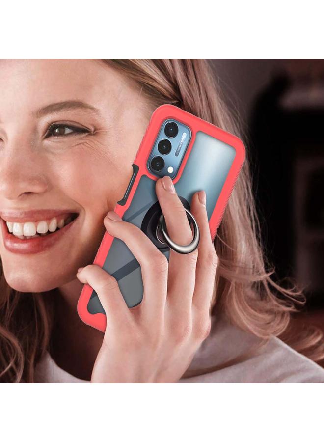 S-TOP Case For OnePlus Nord N200 5G Starry Sky Solid Color Series Shockproof PC + TPU Protective Case with Ring Holder & Magnetic Function - Image 5