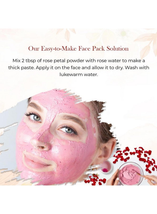 Mirintz 100% Natural Dried Rose Petals Powder | (100 gms) Pure Rose Petals Powder for DIY Face Masks Skincare Peel Off | Ayurvedic Skin Care Glow Recipe | Real Rose Petal Powder Brightening Face Mask - Image 4