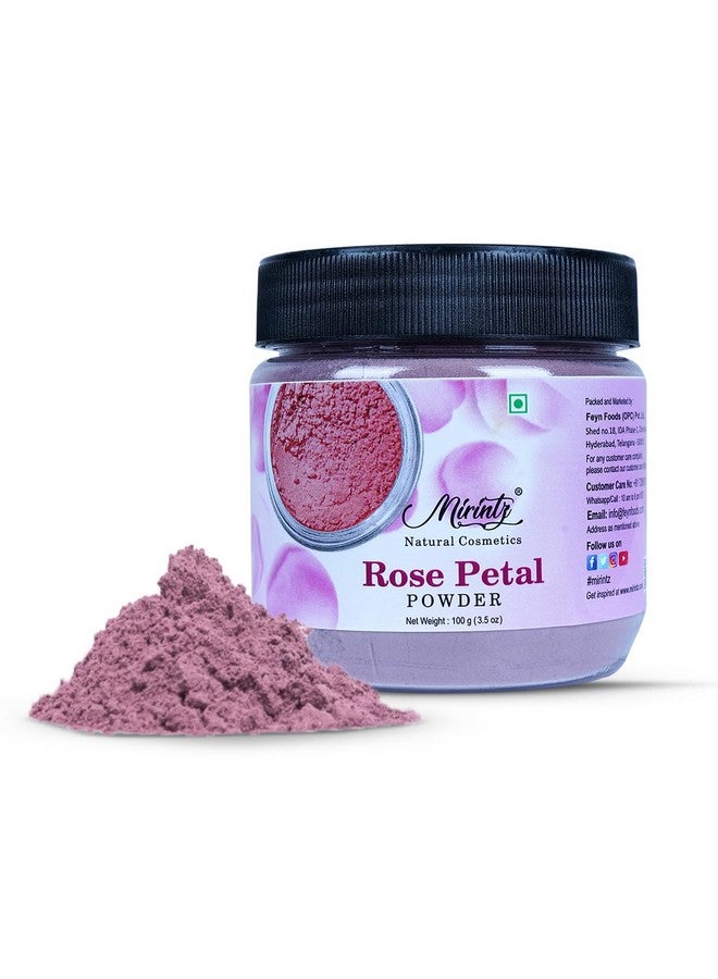 Mirintz 100% Natural Dried Rose Petals Powder | (100 gms) Pure Rose Petals Powder for DIY Face Masks Skincare Peel Off | Ayurvedic Skin Care Glow Recipe | Real Rose Petal Powder Brightening Face Mask - Image 1