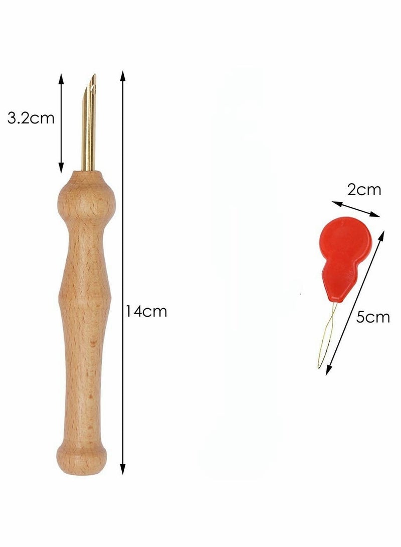 Excefore Punch Needle, Wooden Embroidery Pen Punch for DIY Craft Stitching Applique Embellishment 2 Pack - Image 3