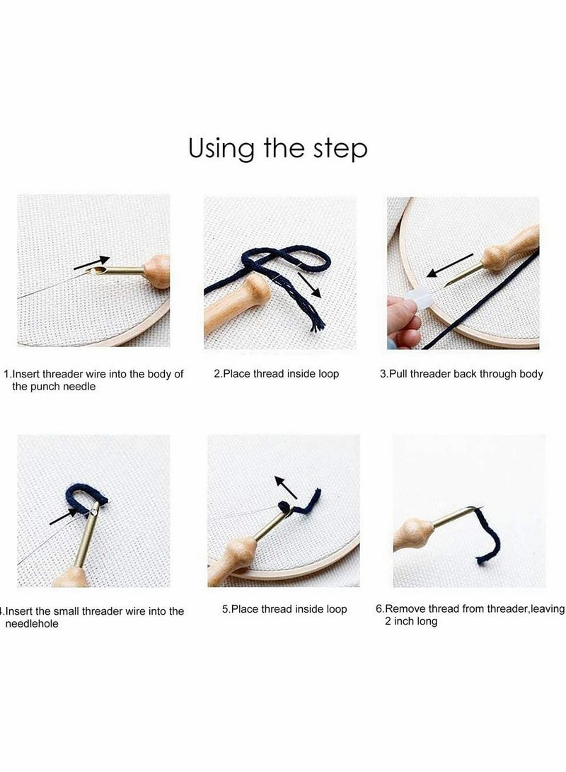 Excefore Punch Needle, Wooden Embroidery Pen Punch for DIY Craft Stitching Applique Embellishment 2 Pack - Image 4