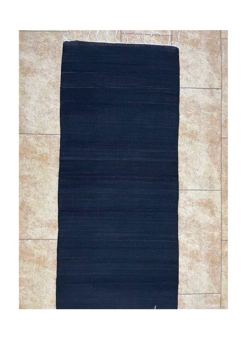 Bazaar Misr Cotton Kilim rag rug Black  - Image 1