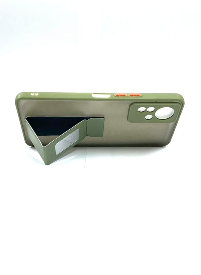 Silicone Shockproof Case with Magnetic Stand Infinix Note 12 4g Green - Image 2