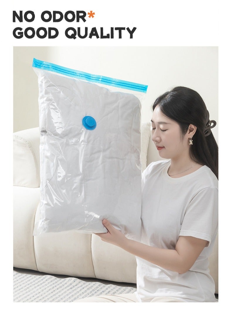 Premium Vacuum Storage Bag with Suction Pump 12-piece  (1 Suction Pump, 2 King, 3 Large,3Medium, 3 Small) Reusable space saving bag, storage bag. For clothes,jackets,mattresses,blankets,duvets,pillows, quilts, travel, storage. - Image 5