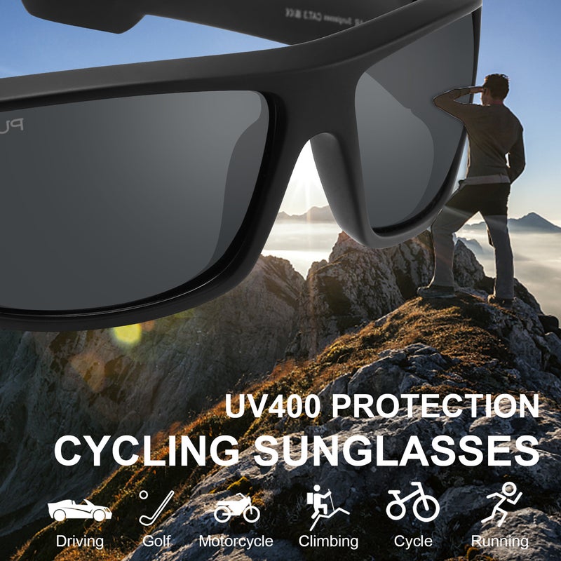 بوكيلار نظارات شمسية للرجال PUKCLAR مستقطبة إطار TR90 حماية UV400 رياضية للقيادة خفيفة مريحة مودرن للإمارات والسعودية - Image 4