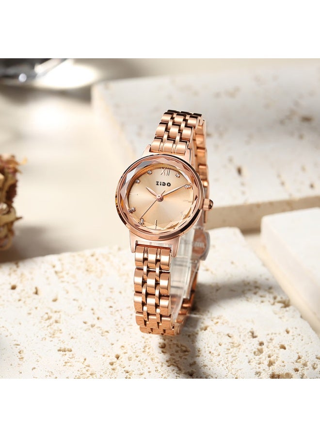 Zido Women's Fashion Versatile Small Dial Watch 1203 Rose Gold - Image 2