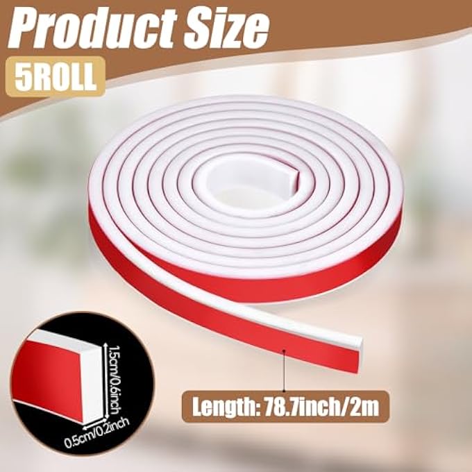 5 ROLLS TOTAL 33FT WINDOW GRILLE INSERTS GRID KIT TPE SELF-ADHESIVE PEEL AND STICK TRIM MOLDING DIY WINDOW DECORATIVE STRIP MOLDING TRIM FOR WINDOWS DOOR FRAMES HOME DECORATION - Image 3