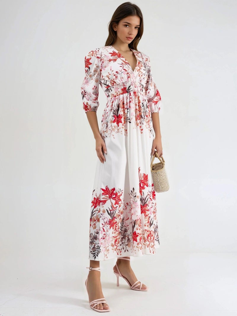 Jennyfer Floral V-neck Maxi Dress - Image 1