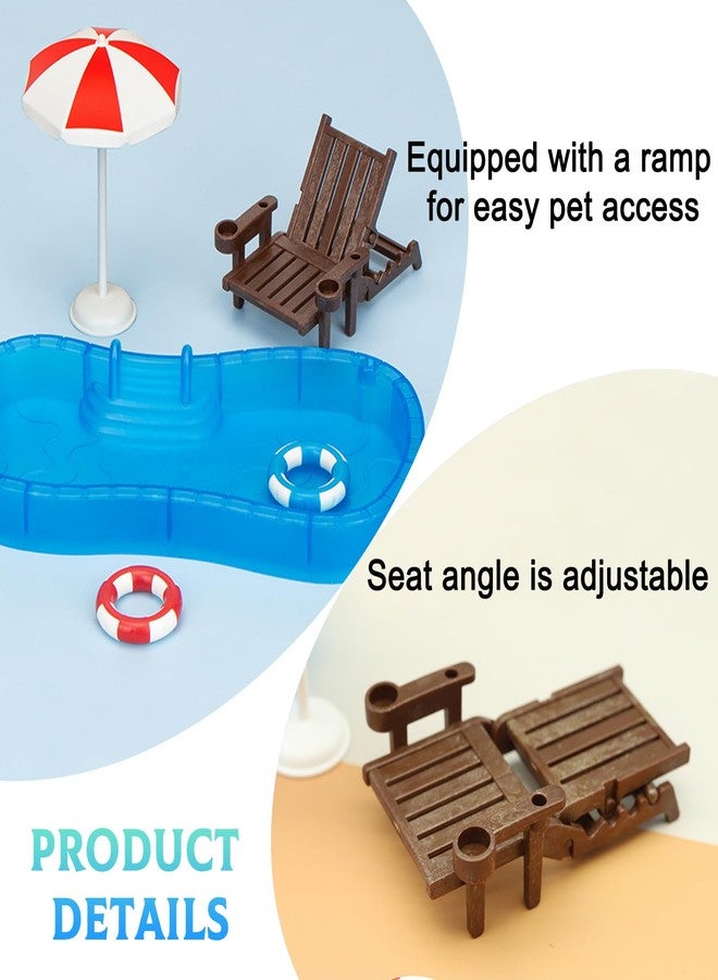 TTFdacai Tree Frog Tank Accessories Toad Habitat Decoration Frog Terrarium Decor for Amphibians, Aquatic Frogs, Toads, Turtles, and Hermit Crabs (Pool Set) - Image 3