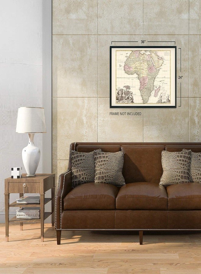 HISTORIX Vintage 1725 Africa Map - 24x36 Inch Vintage Map of Africa Poster - Old Poster of Africa Wall Art - Vintage Africa Map - Shows Boundaries Rivers Forests and Settlements - Image 5
