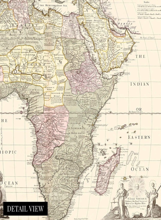 HISTORIX Vintage 1725 Africa Map - 24x36 Inch Vintage Map of Africa Poster - Old Poster of Africa Wall Art - Vintage Africa Map - Shows Boundaries Rivers Forests and Settlements - Image 2