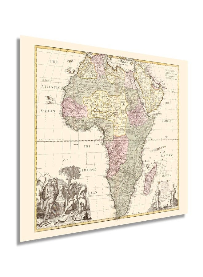 HISTORIX Vintage 1725 Africa Map - 24x36 Inch Vintage Map of Africa Poster - Old Poster of Africa Wall Art - Vintage Africa Map - Shows Boundaries Rivers Forests and Settlements - Image 1