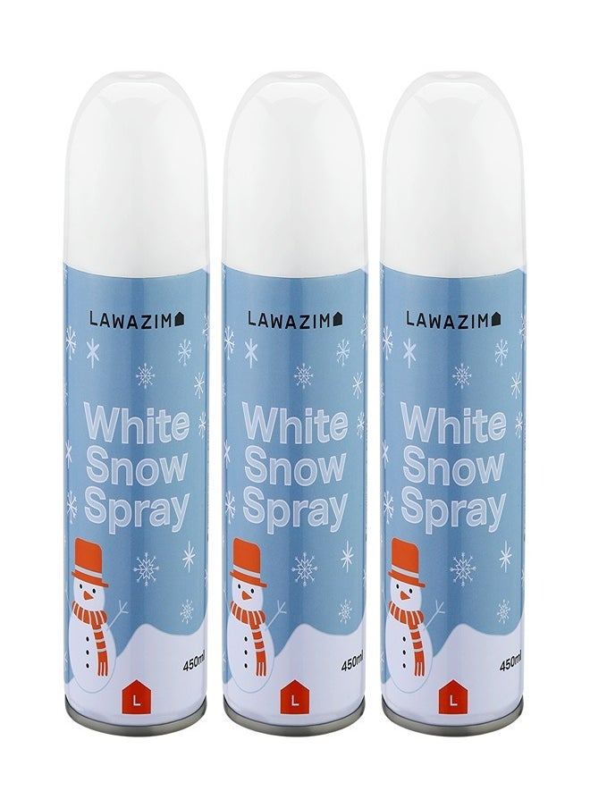 LAWAZIM White Snow Spray-3 Piece- Easy to Use Non-Toxic Quick Drying Safe for Surfaces Artificial Snow Spray -for Indoor and Outdoor Use - Occasions and Celebrations, Performances and Sporting events  - Image 1
