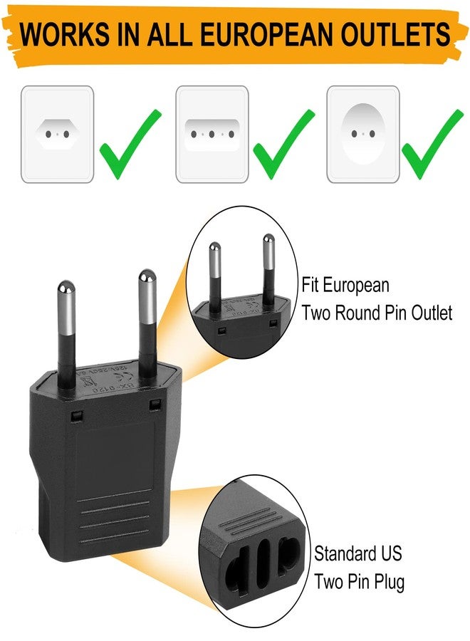 Romeda 6 Pack US to Europe Plug Adapter, Type C European Travel Adapter, Outlet Wall Power Converter (Black) - Image 3