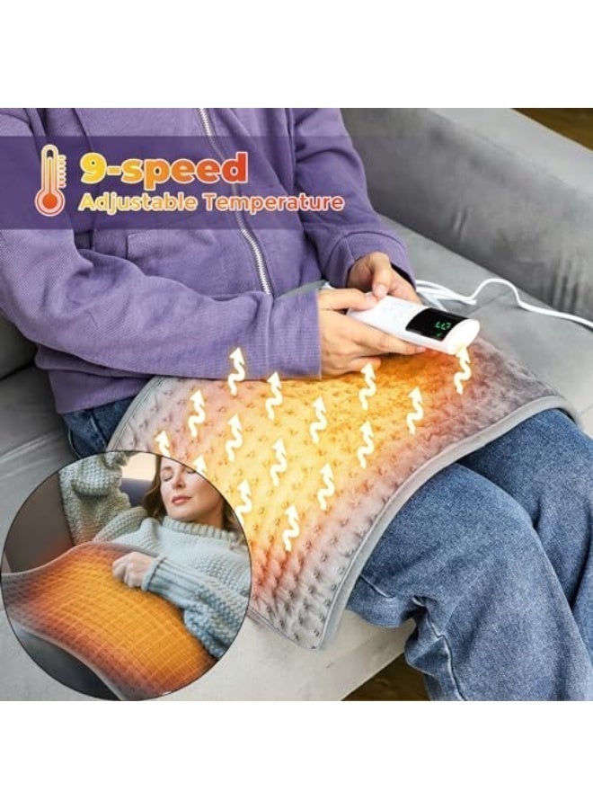 DUNELIFE Electric Heating Pad 12x24 Inch Heating Pad for Back Neck Shoulder and Knee Pain Relief and Period Cramps 9 Heat Settings 4 Timers Auto Shut Off Machine Washable Portable for Home Office Bed and Sofa - Image 2