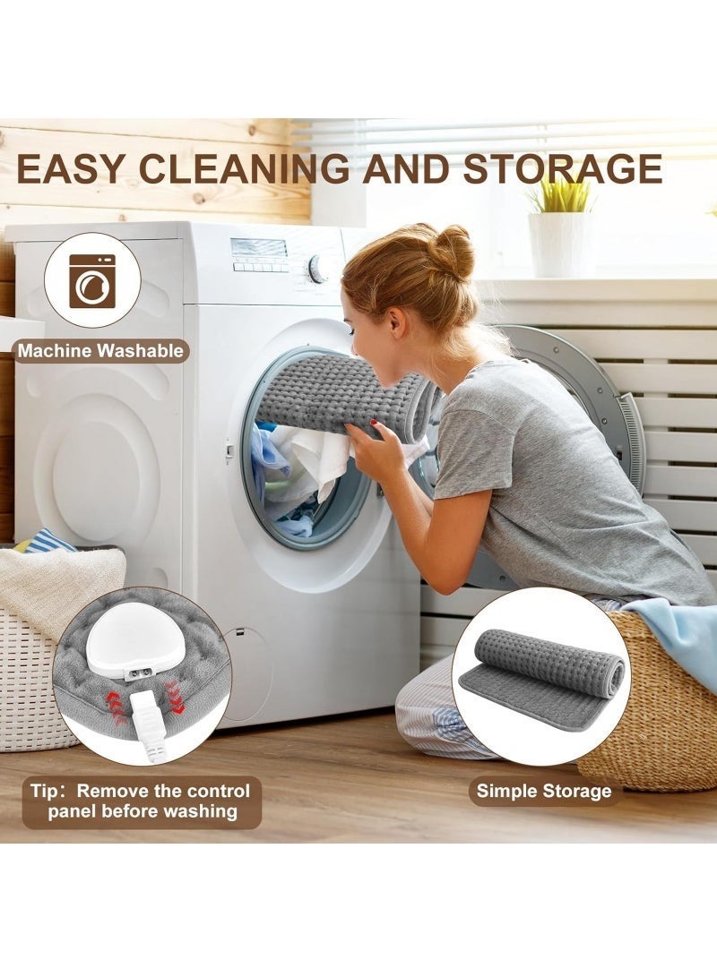 DUNELIFE Electric Heating Pad 12x24 Inch Heating Pad for Back Neck Shoulder and Knee Pain Relief and Period Cramps 9 Heat Settings 4 Timers Auto Shut Off Machine Washable Portable for Home Office Bed and Sofa - Image 5