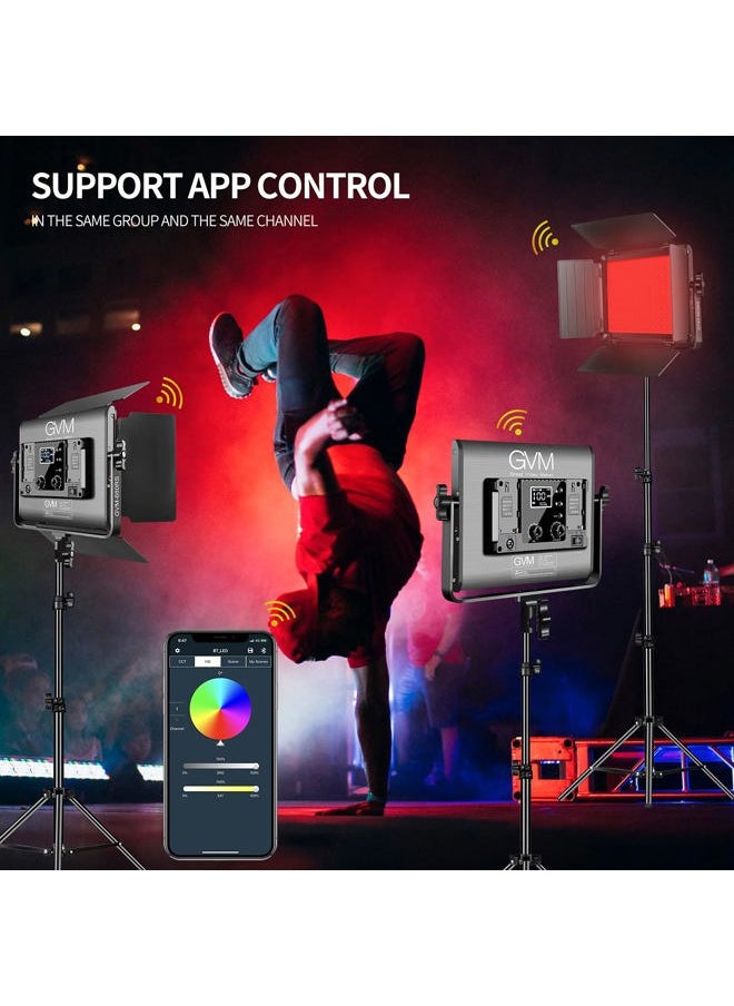 GVM Great Video Maker GVM RGB LED Video Light Kit, Dimmable Photography Lighting with APP Control, 680RS 50W 3 Packs Led Panel Light for YouTube Studio, Video Shooting, Gaming, Streaming, Zoom, Broadcasting, Conference  - Image 5