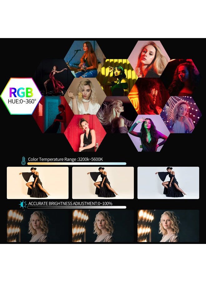 GVM Great Video Maker GVM RGB LED Video Light Kit, Dimmable Photography Lighting with APP Control, 680RS 50W 3 Packs Led Panel Light for YouTube Studio, Video Shooting, Gaming, Streaming, Zoom, Broadcasting, Conference  - Image 3