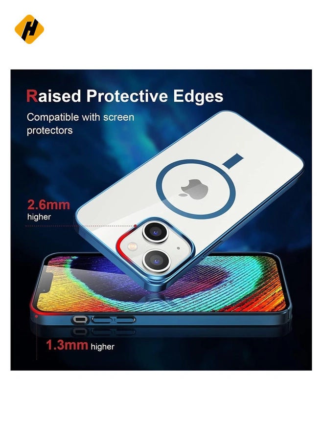Built-in Magnet Clear Case for iPhone 14, Compatible with Mag-safe Accessories, Slim Thin PC Durable Case Support Wireless Char-ging (iPhone 14, Black)  - Image 5