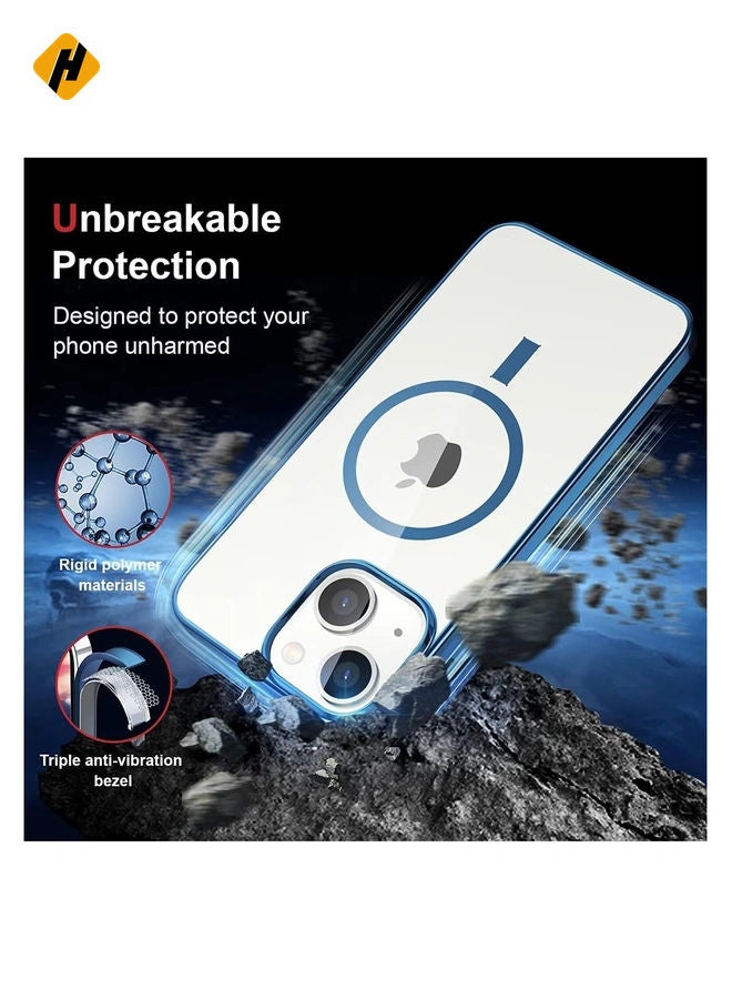 Built-in Magnet Clear Case for iPhone 14, Compatible with Mag-safe Accessories, Slim Thin PC Durable Case Support Wireless Char-ging (iPhone 14, Black)  - Image 4